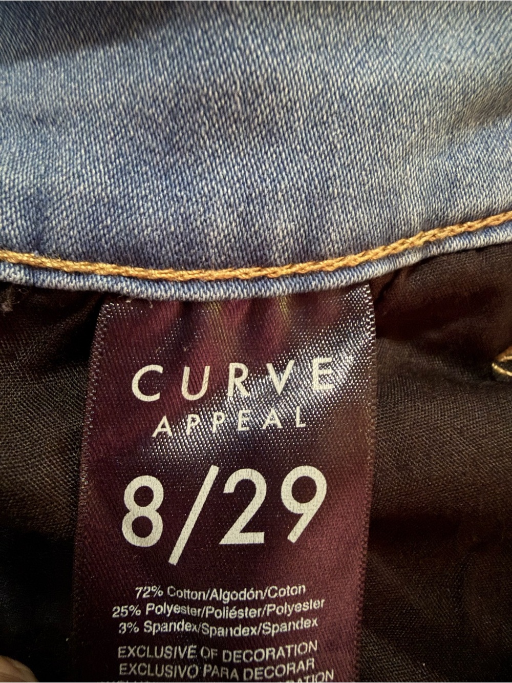 Curve Appeal High Rise Flare Jeans Women’s Size 8/29 Light Wash Stretch Denim - Picture 7 of 7